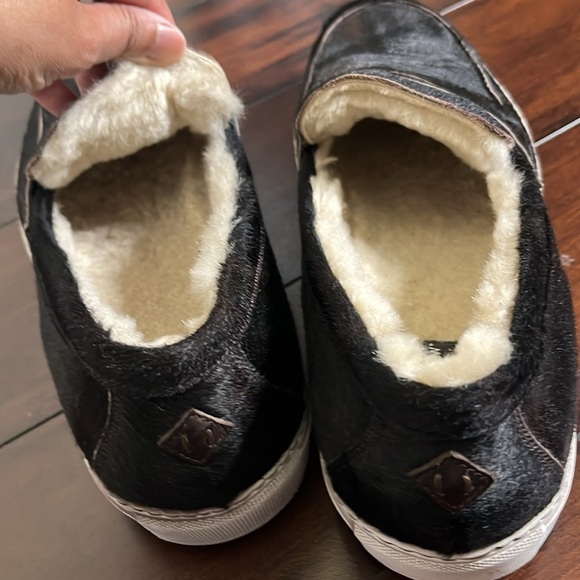 Ross & Matteo Genuine Shearling Loafer Sneaker sz 12 Leather Calf Hair Outdoors‎